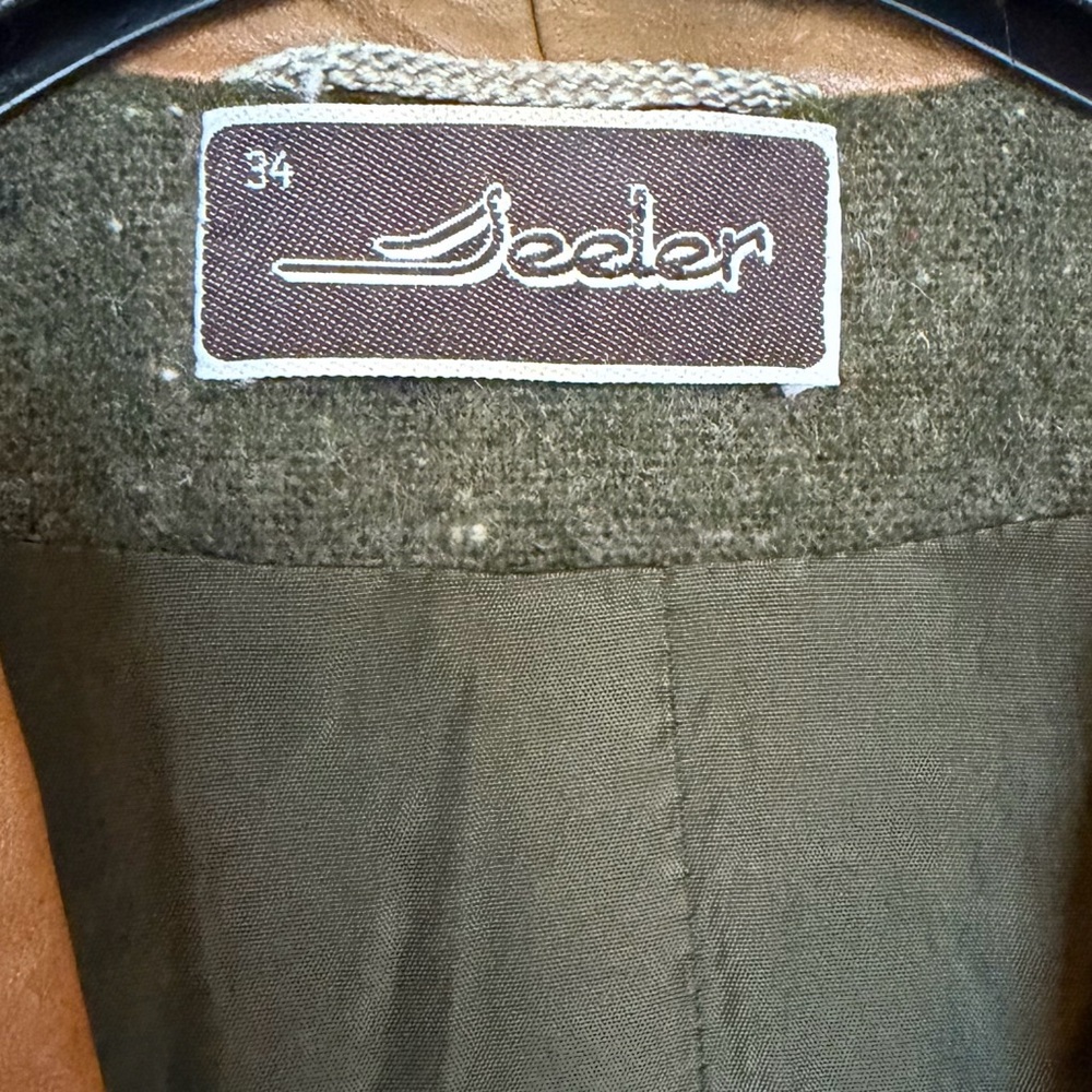 Vintage SEELER West Germany Wool Jacket Nappa Leather Field Coat Trachten Blazer - Picture 3 of 16